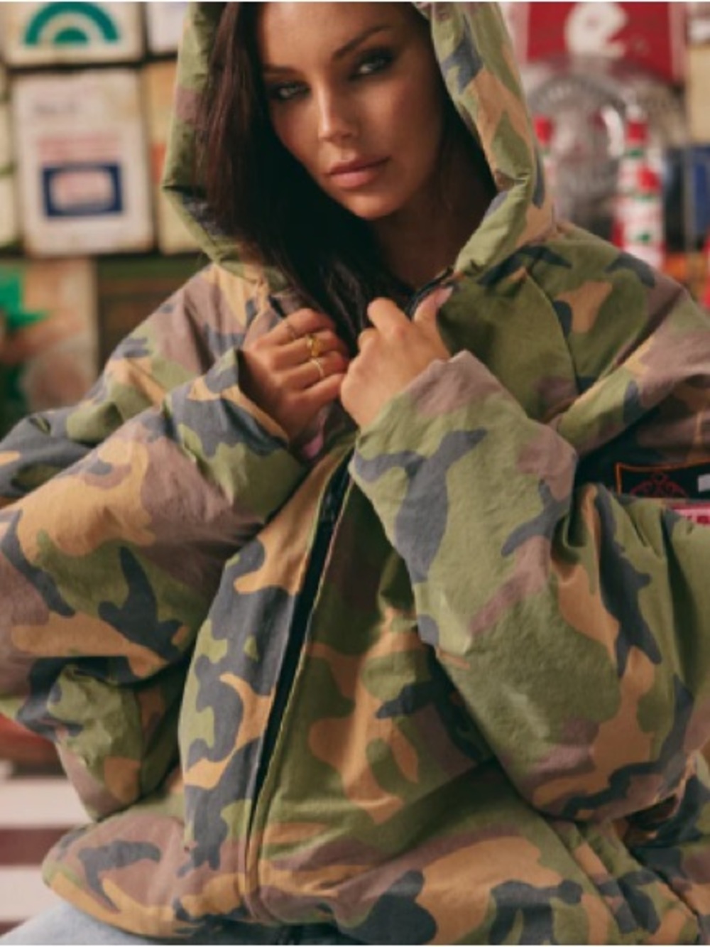The Be Kind Camo Bomber Jacket - Green (SOLD OUT IN THIS SIZE) - Picture 4 of 9